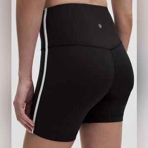 lululemon Align Side-Stripe Short 6” NWT Size 14 Black/White